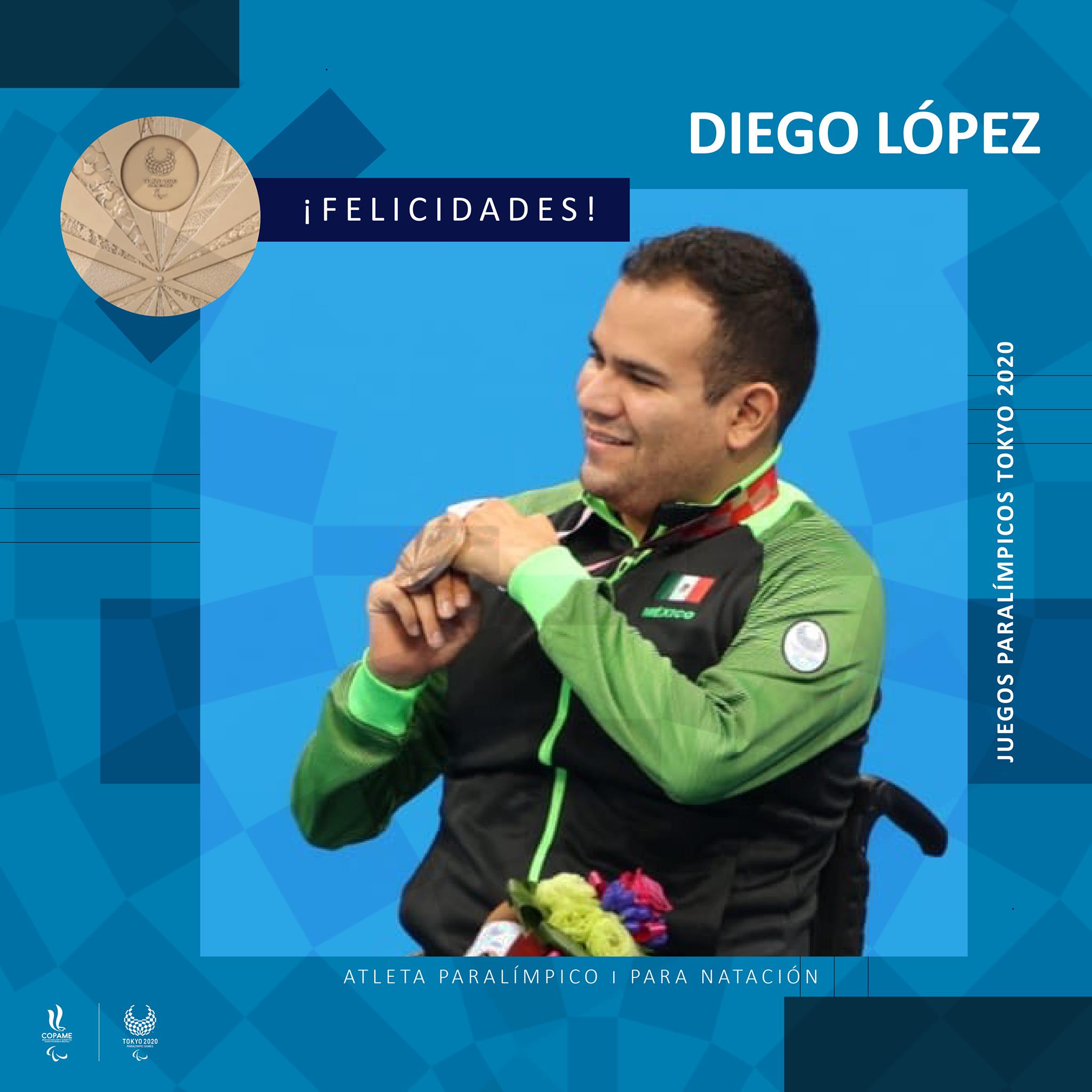 Logra Diego López bronce en Juegos Paralímpicos de Tokio
