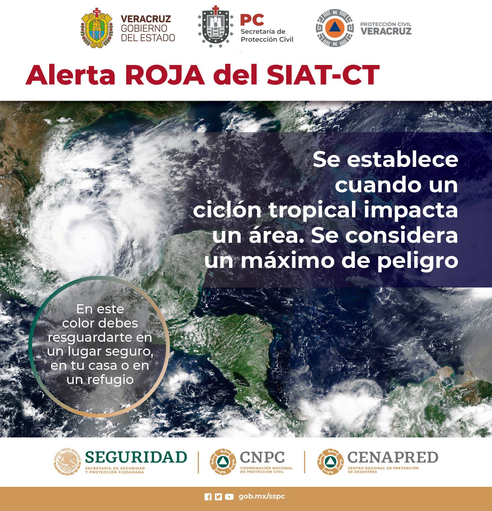 Emiten Alerta Roja en Veracruz por huracán Grace