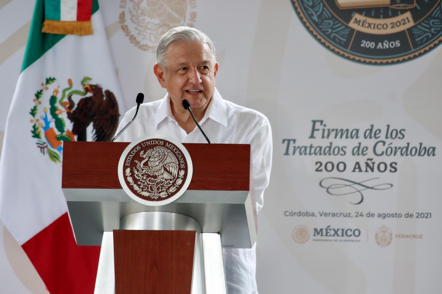 Discurso del presidente Andrés Manuel López Obrador en la Conmemoración de los 200 años de la Firma de los Tratados de Córdoba, desde Veracruz