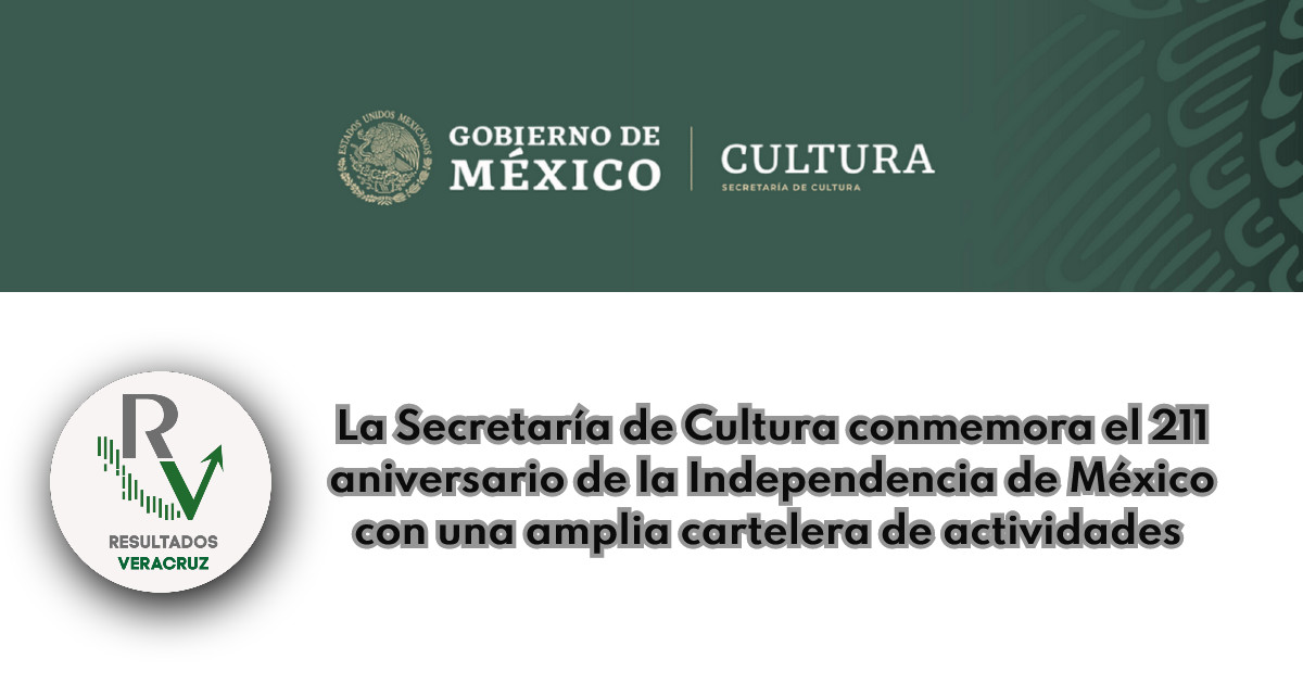 La Secretaría de Cultura conmemora el 211 aniversario de la Independencia de México con una amplia cartelera de actividades