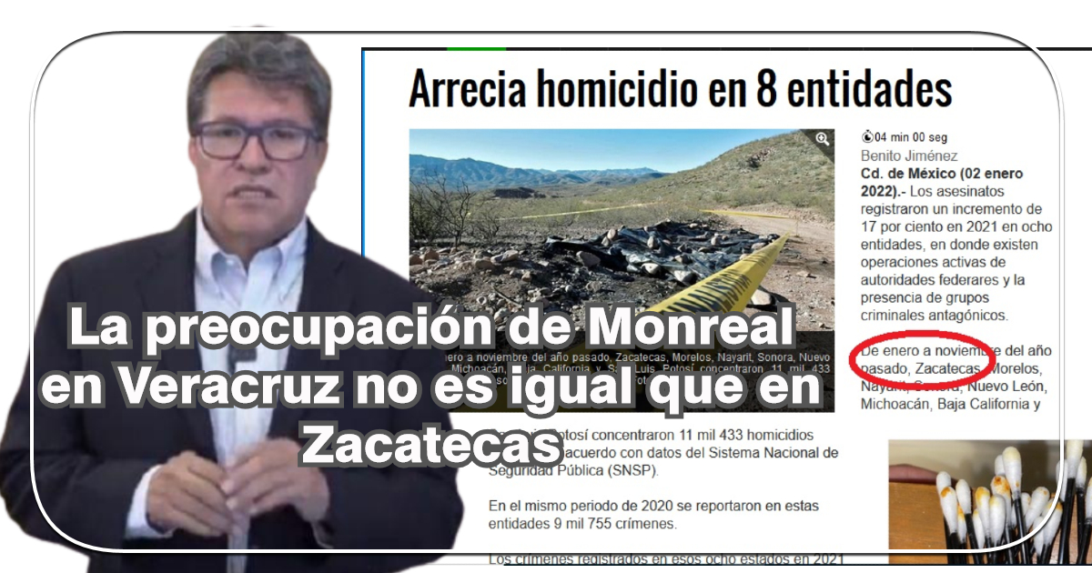 Columna de opinión| La preocupación de Monreal en Veracruz no es igual que en Zacatecas