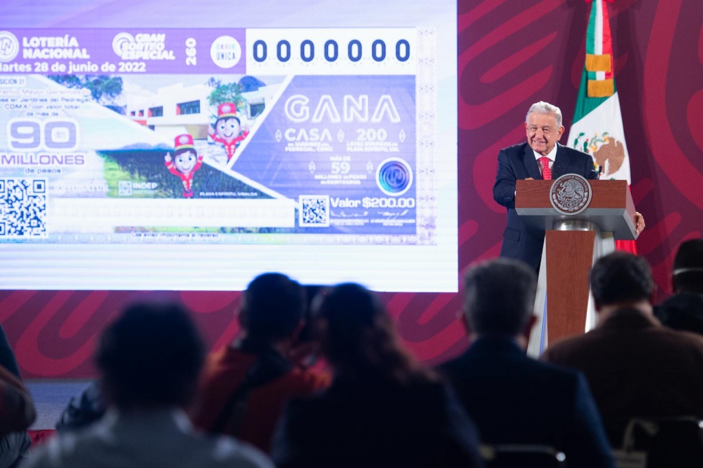 Recursos de sorteo 260 de la Lotería se invertirán en obras en Sinaloa: presidente; «es ganar y ayudar», afirma
