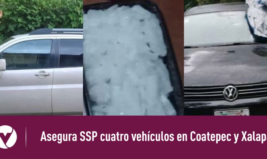 Asegura SSP cuatro vehículos en Coatepec y Xalapa