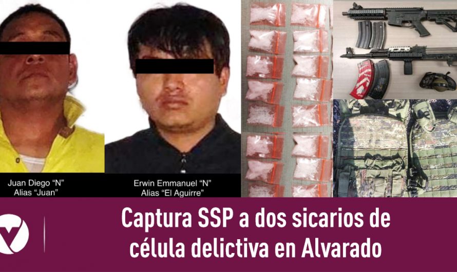 Captura SSP a dos sicarios de célula delictiva en Alvarado