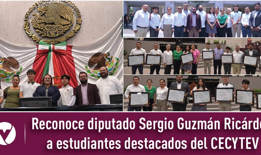 Reconoce diputado Sergio Guzmán Ricárdez a estudiantes destacados del CECYTEV